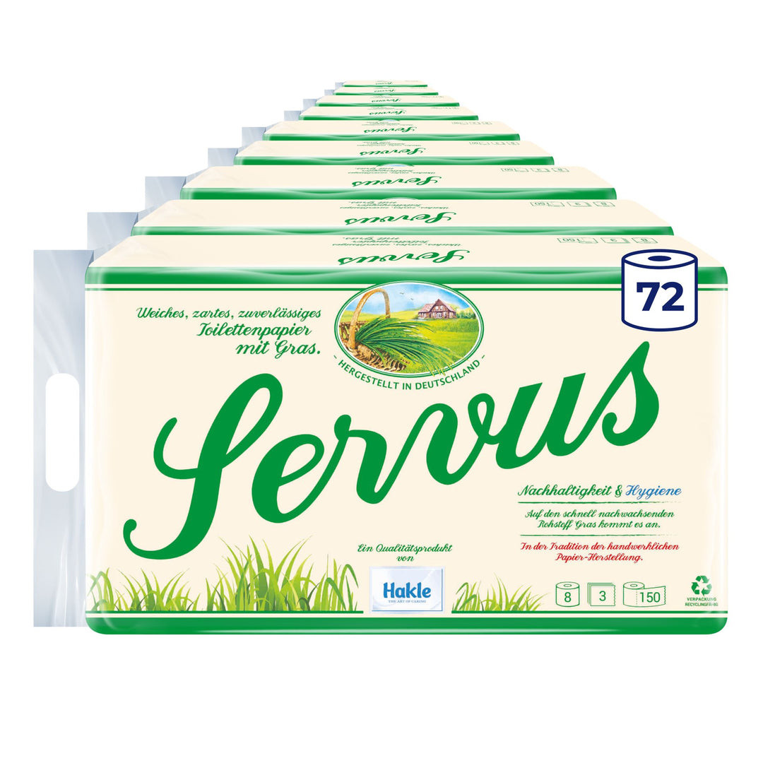 Hakle Servus Grass Toilettenpapier, 72 Rollen