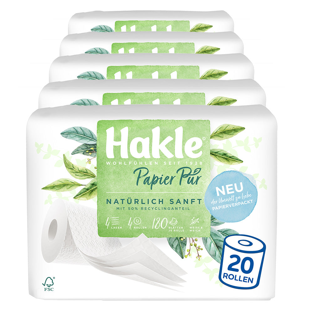 Rollen Pur 20 Hakle – - Toilettenpapier Papier