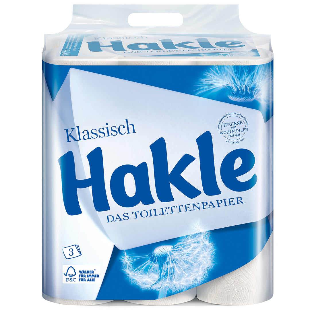 Hakle - Weiß Rollen – 24 Klassisch Toilettenpapier