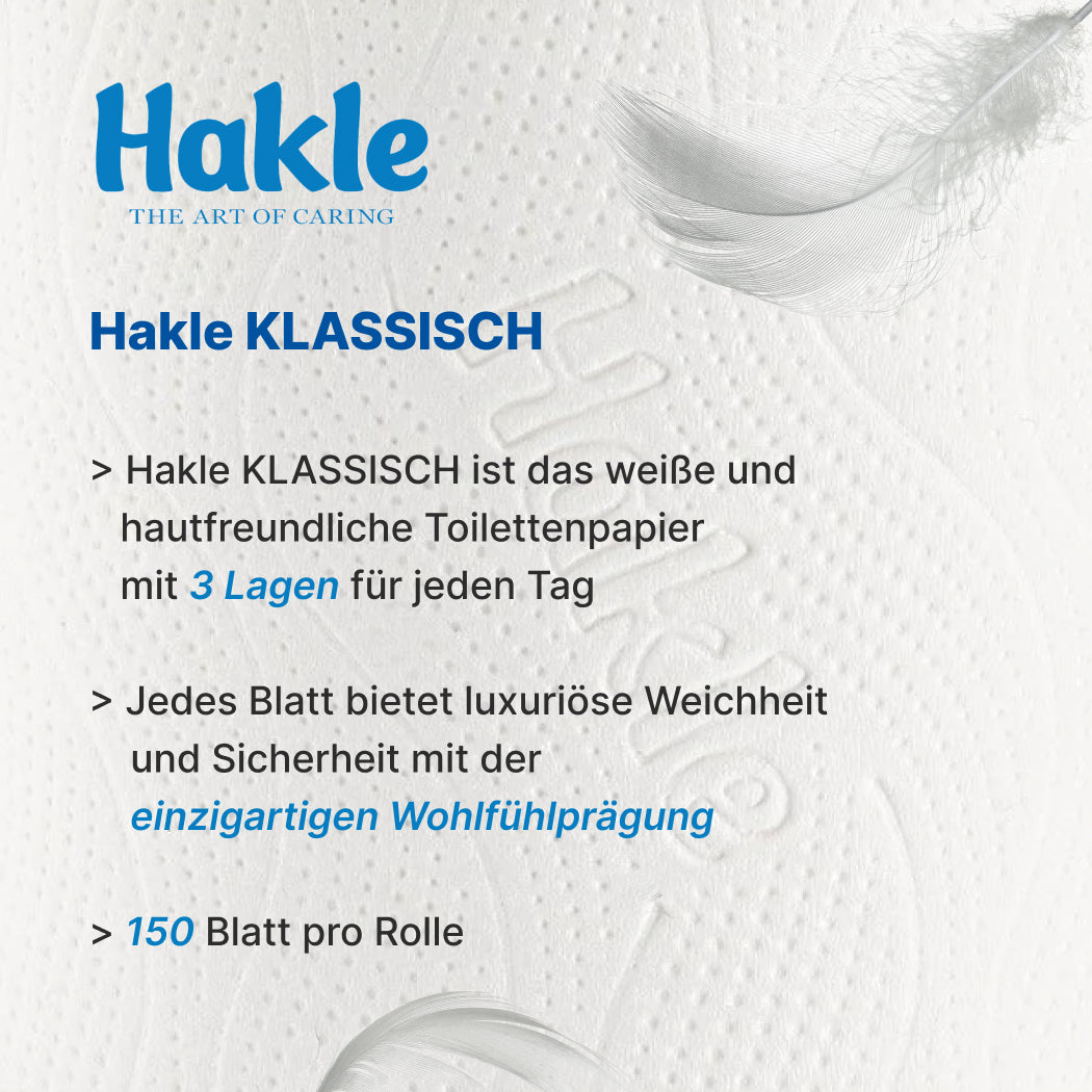 Hakle Klassisch Weiß Toilettenpapier, 24 Rollen