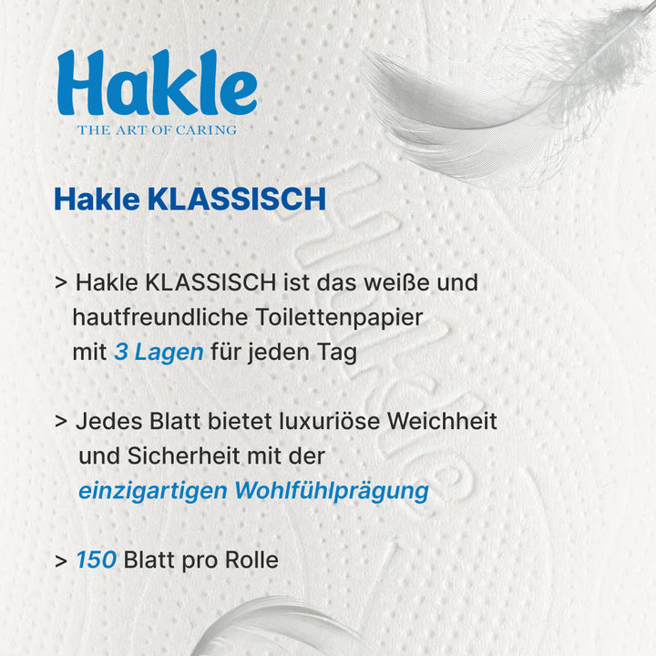 Hakle Klassisch Weiß Toilettenpapier, 24 Rollen